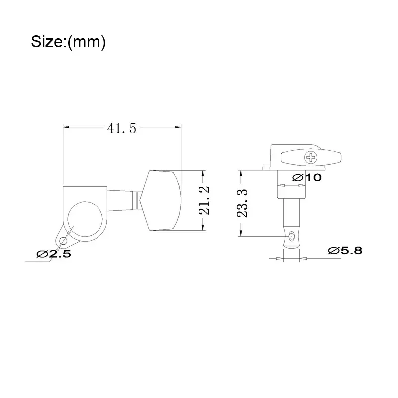 Square Guitar Tuning Peg Set for Electric Guitars 4 Square Guitar Tuning Peg Set for Electric Guitars - Image 4