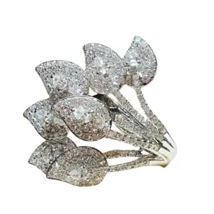 Floral Cocktail Ring in Silver or Gold Tone 5 S814b4367722a4bcf95e7abc472ab3f77u