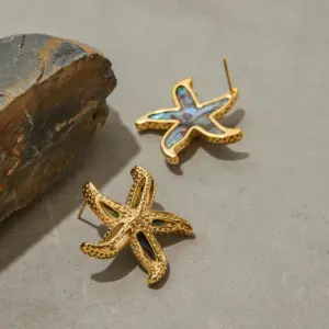 Stainless Steel Gold Starfish Earrings 12 S814cb4ed8f85496abbac66d2720a07c2D
