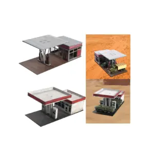 Wooden Gas Station Model Kit for Dioramas 12 S8179e95f1cb042ffbb2501653d677d47R
