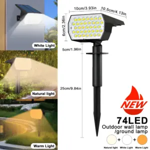 Solar Landscape Spotlight with High-Efficiency LEDs 17 S8197eaa7558e412386d9ac470a76eed0N