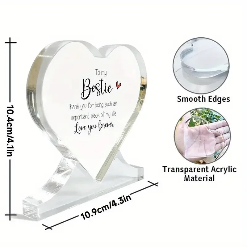 Heart-Shaped Acrylic Friendship Plaque 2 Heart-Shaped Acrylic Friendship Plaque - Image 2