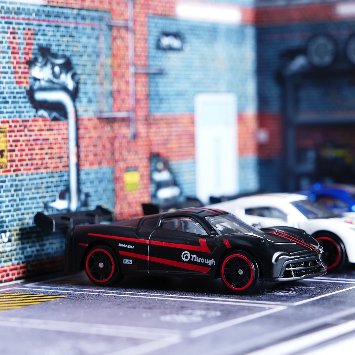 1:64 Scale Black and Red Supercar Model 3 1:64 Scale Black and Red Supercar Model - Image 3