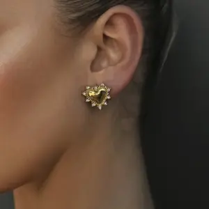 Gold Stainless Steel Heart Earrings JDE2403087 8 S82151ce8d5d14ba185839260d55d322cQ