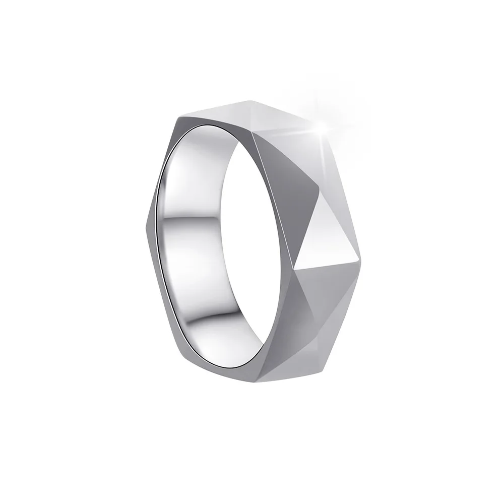 Unisex 6mm Geometric Rhombic Stainless Ring 6 Unisex 6mm Geometric Rhombic Stainless Ring - Image 6