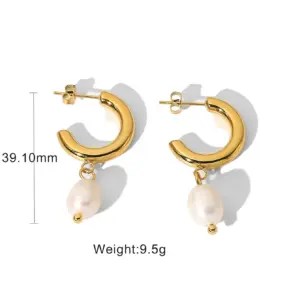 Stainless Steel Pearl Drop Earrings for Women 13 S823b058c06f14ea0bdd65bd3991256c9n