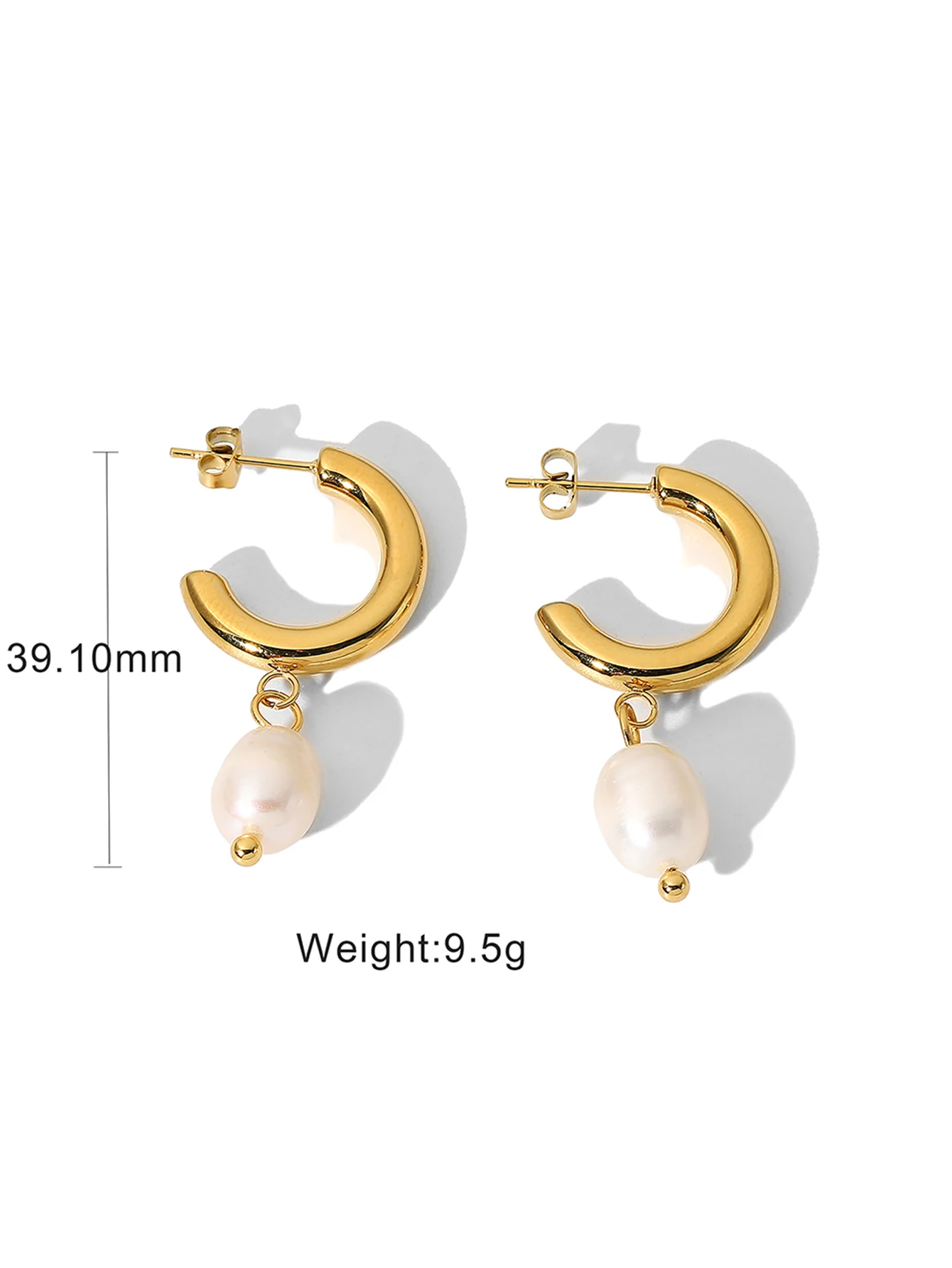 Stainless Steel Pearl Drop Earrings for Women 7 Stainless Steel Pearl Drop Earrings for Women - Image 7