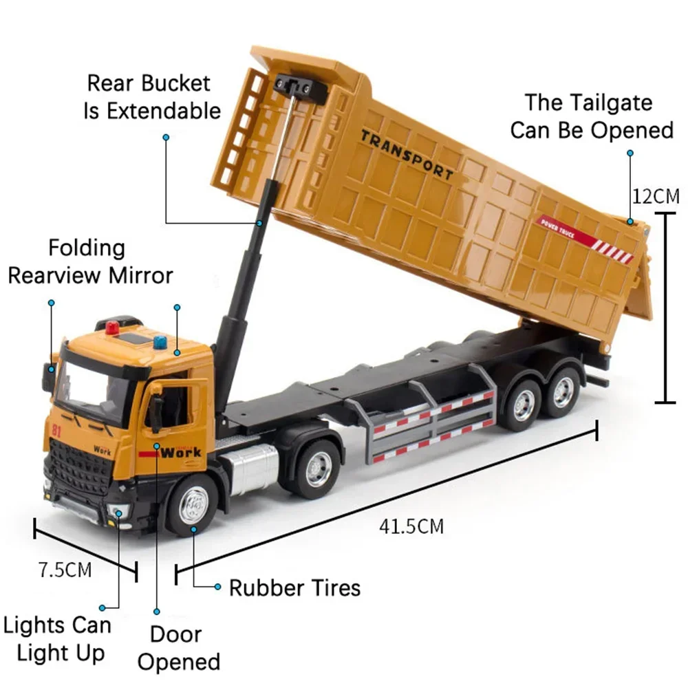 1:24 Alloy Container Truck and Flat Car Set 3 1:24 Alloy Container Truck and Flat Car Set - Image 3