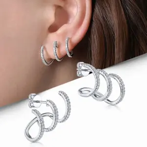 Modern Irregular Silver Earrings LL-YS0948