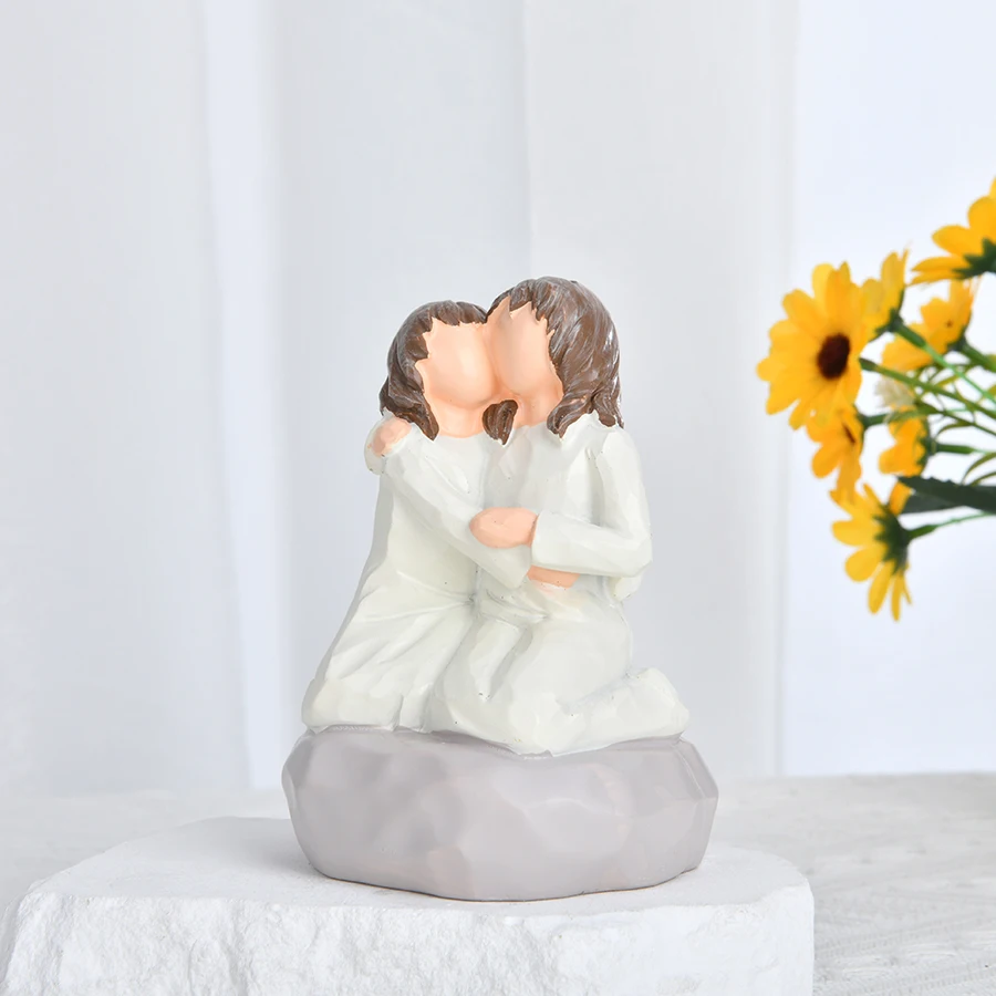 Greece-Style Embracing Girls Resin Sculpture 4 Greece-Style Embracing Girls Resin Sculpture - Image 4