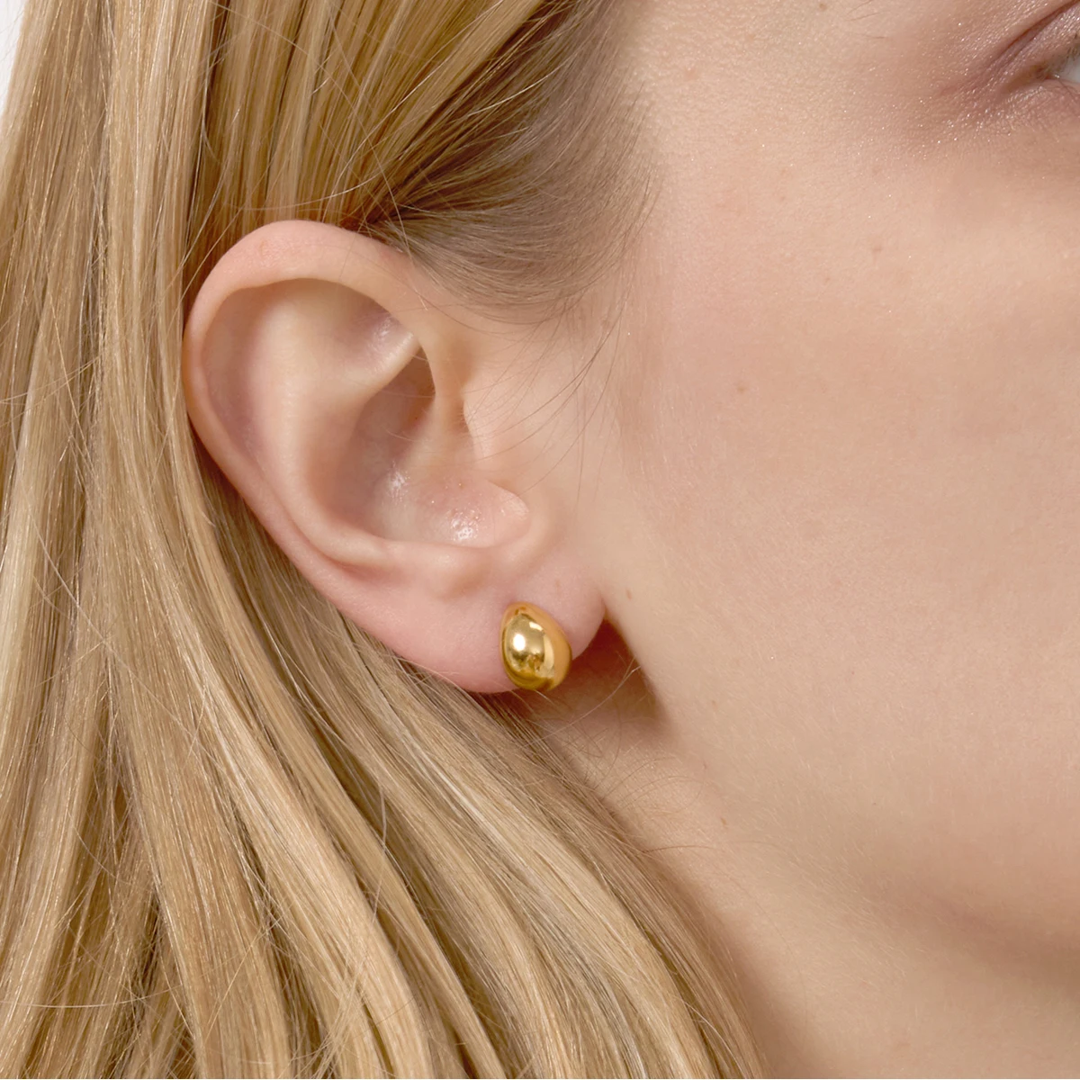 Stainless Steel Gold-Tone Water Drop Earrings 2 Stainless Steel Gold-Tone Water Drop Earrings - Image 2