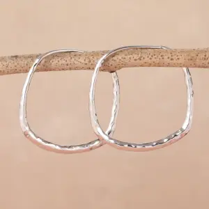 Vintage Silver Hoop Earrings with Geometric Carvings 7 S82baab9d6373474ab635a34c14f2ad67k