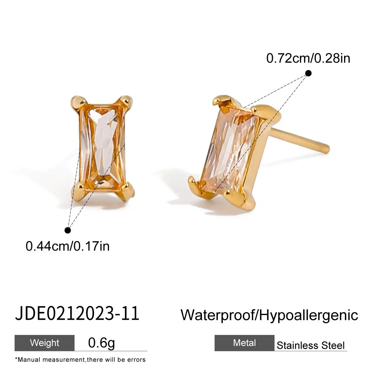 Gold Stainless Steel Earrings Set 4 Pcs 9 Gold Stainless Steel Earrings Set 4 Pcs - Image 9