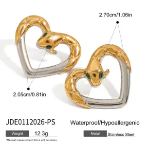 Stainless Steel Gold Snake Earrings 13 S82df7b8264104f51844a98cabd0101fey