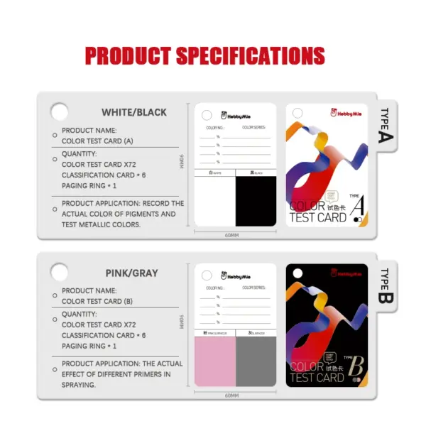 Color Test Card Set for Artists | JakeSpecial