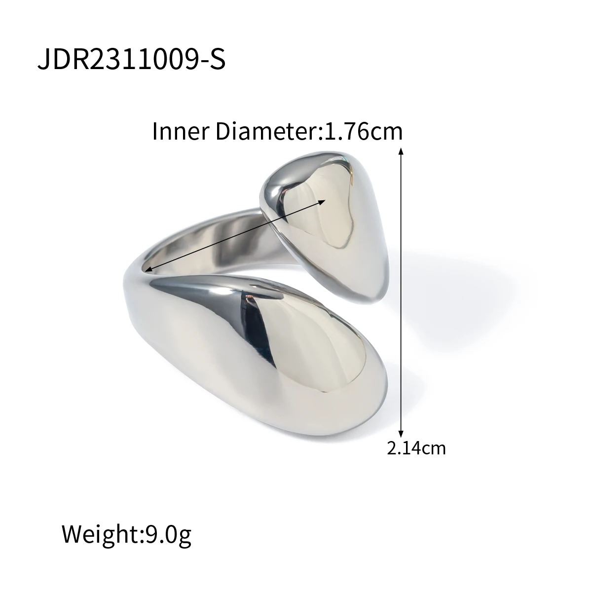 Modern Stainless Steel Asymmetric Ring 8 Modern Stainless Steel Asymmetric Ring - Image 8