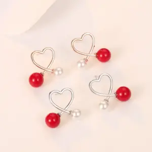 Heart-Shaped Pearl Earrings with Silver or Rose Gold 8 S83386df92bc44fd893d1333c62a4f5c87