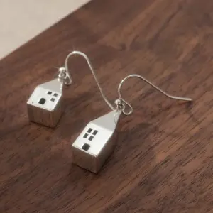 Vintage Silver House Drop Earrings 10 S8351c74c3d63453db3d124a52329b8cbs