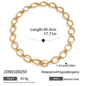 Gold-Tone Stainless Steel Geometric Necklace 13 S83650c75318b4ed0a47511e25906a404c