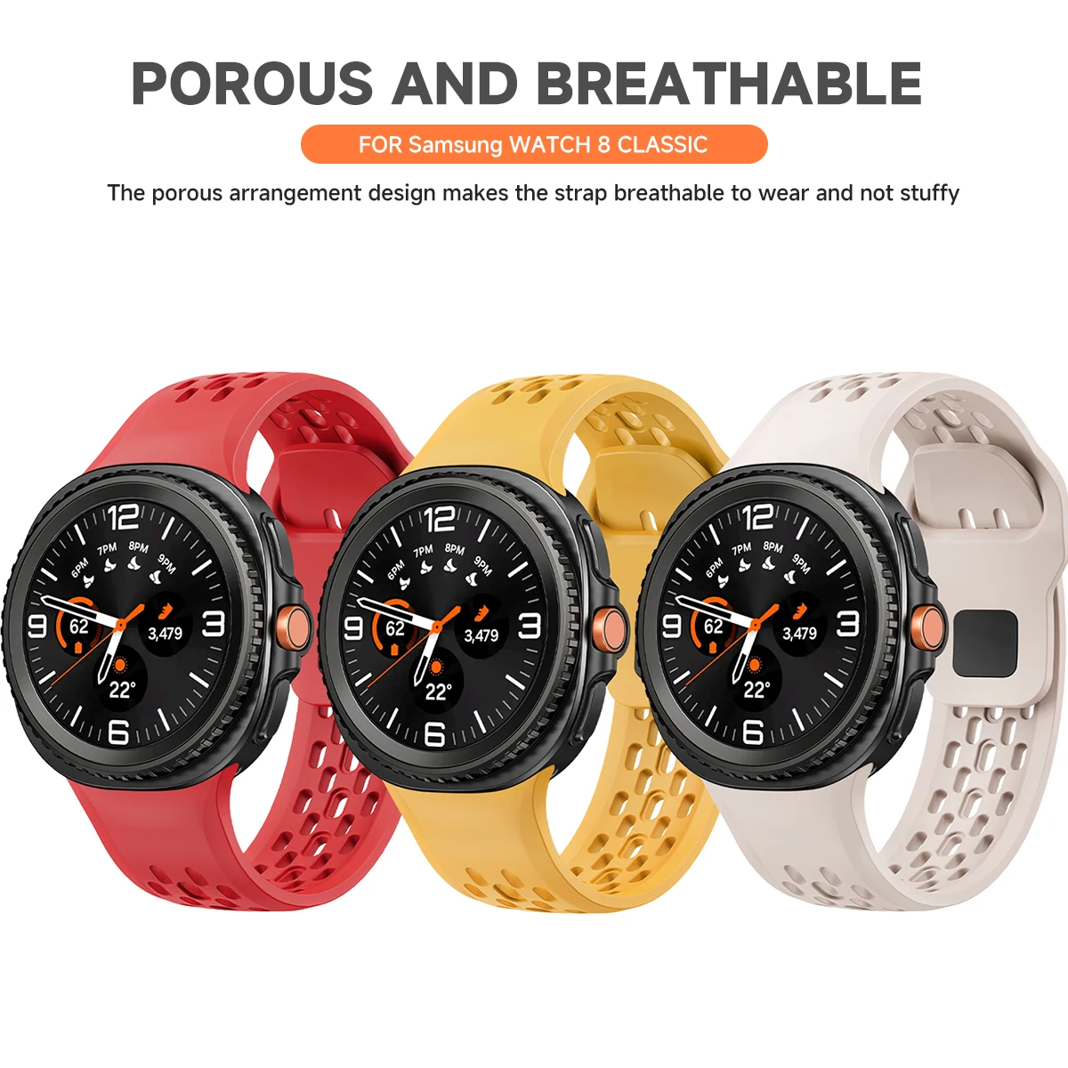 Breathable Silicone Sport Band for Galaxy Watch 8 6 Breathable Silicone Sport Band for Galaxy Watch 8 - Image 6