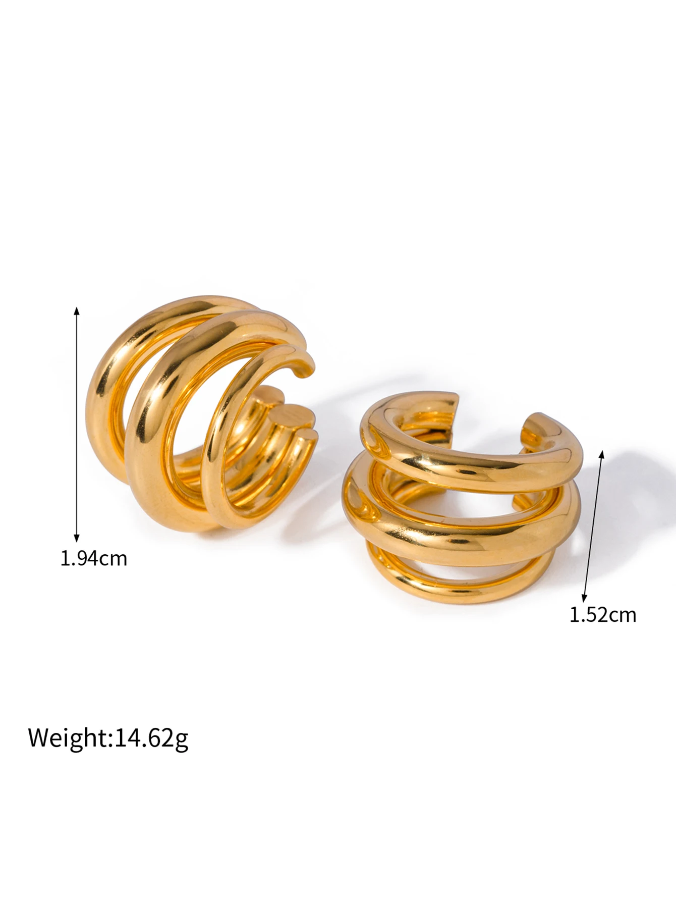 Bold Gold Stainless Steel Geometric Earrings 10 Bold Gold Stainless Steel Geometric Earrings - Image 10