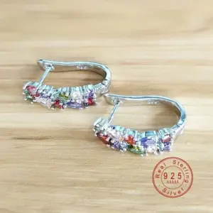 Colorful Zircon Hoop Earrings for Women 7 S83e0b4cae6e54edba1a7a02656e9d5840