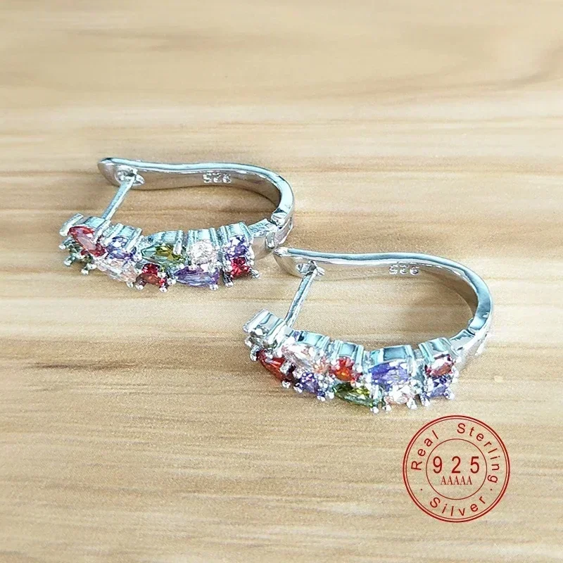 Colorful Zircon Hoop Earrings for Women 2 Colorful Zircon Hoop Earrings for Women - Image 2