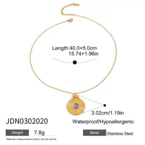 Stainless Steel Gold Pendant Necklace for Women 17 S83e9be269cb44b6fa92c8ff935edda464