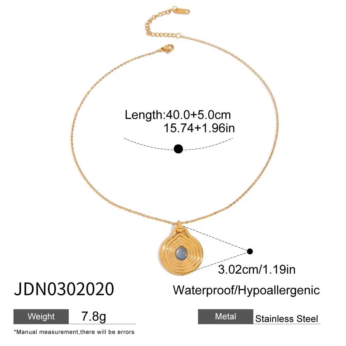 Stainless Steel Gold Pendant Necklace for Women 9 Stainless Steel Gold Pendant Necklace for Women - Image 9