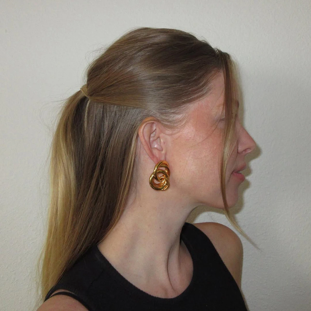 Bold Gold Stainless Steel Earrings for Women 2 Bold Gold Stainless Steel Earrings for Women - Image 2