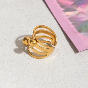 Elegant Gold Stainless Steel Multi-Layer Ring Set 12 S83f5fbf4070f49f3a0f0593223304c583