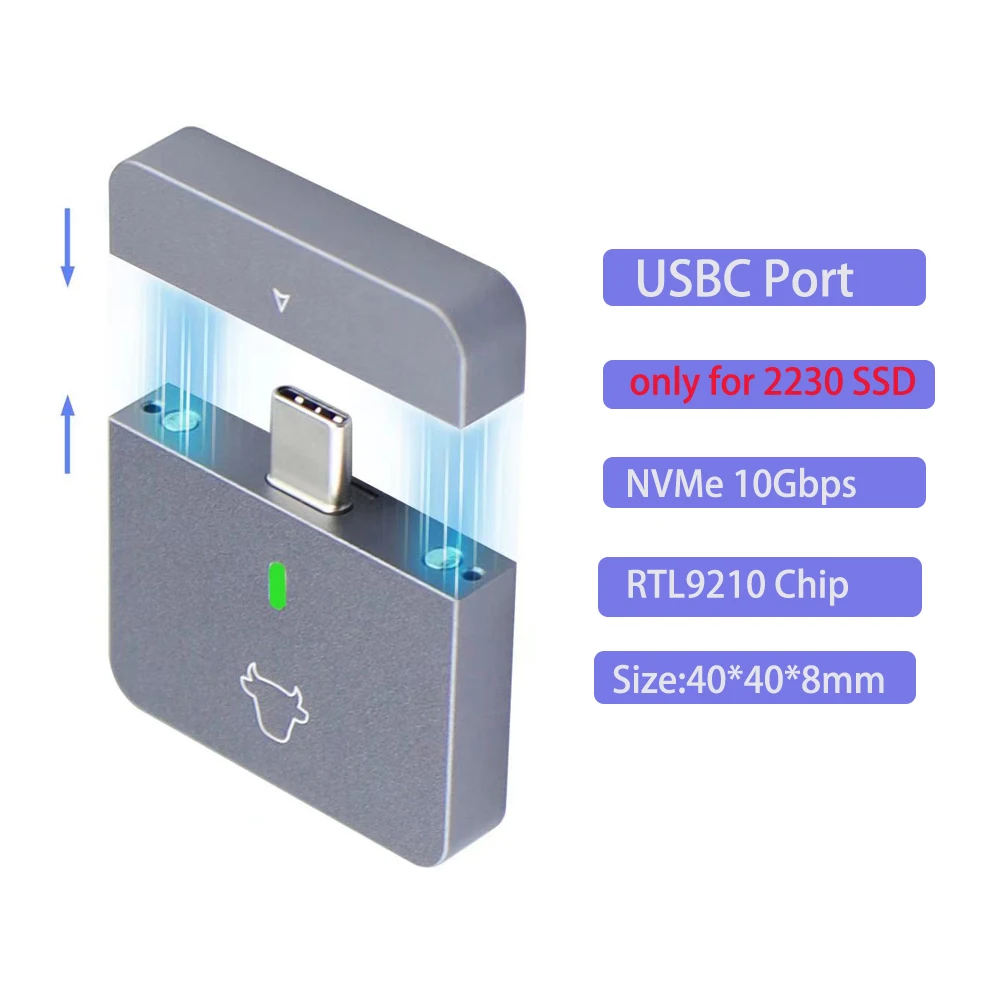 M.2 NVMe 2230 SSD Enclosure CNC Aluminum 9 M.2 NVMe 2230 SSD Enclosure CNC Aluminum - Image 9