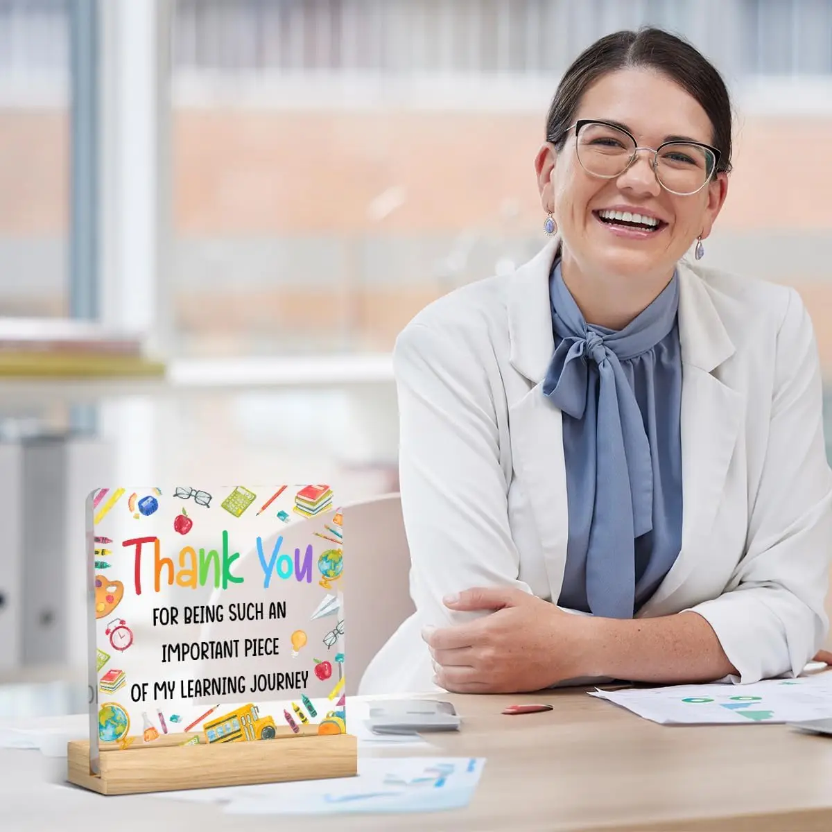 Colorful Acrylic Thank You Sign for Teachers 3 Colorful Acrylic Thank You Sign for Teachers - Image 3