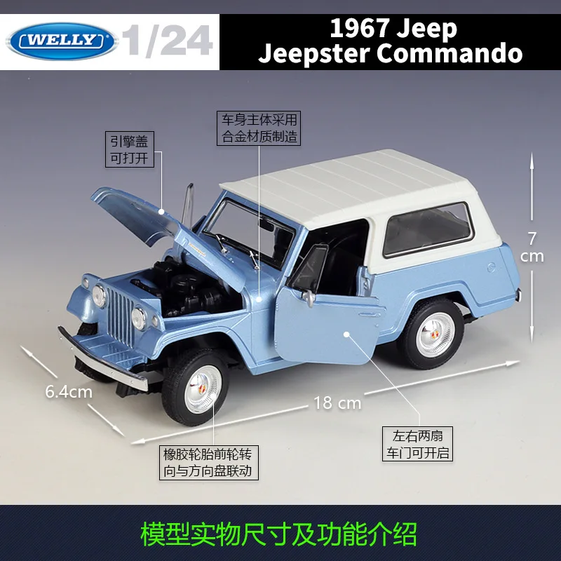 1967 Jeep Jeepster Commando Model 1:24 Scale Diecast 3 1967 Jeep Jeepster Commando Model 1:24 Scale Diecast - Image 3