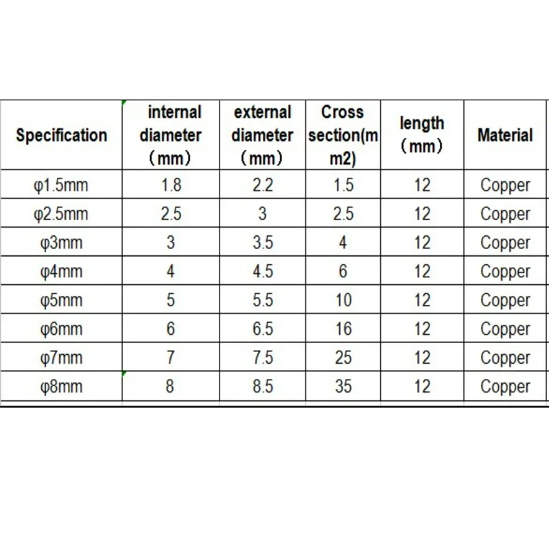 Copper Connecting Pipe Wire Joints Set (100 Pieces) 6 Copper Connecting Pipe Wire Joints Set (100 Pieces) - Image 6