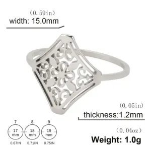 Vintage Filigree Flower Ring in Steel or Gold 15 S842a7e0cf927451d8ba9eb2fabcb4d91C