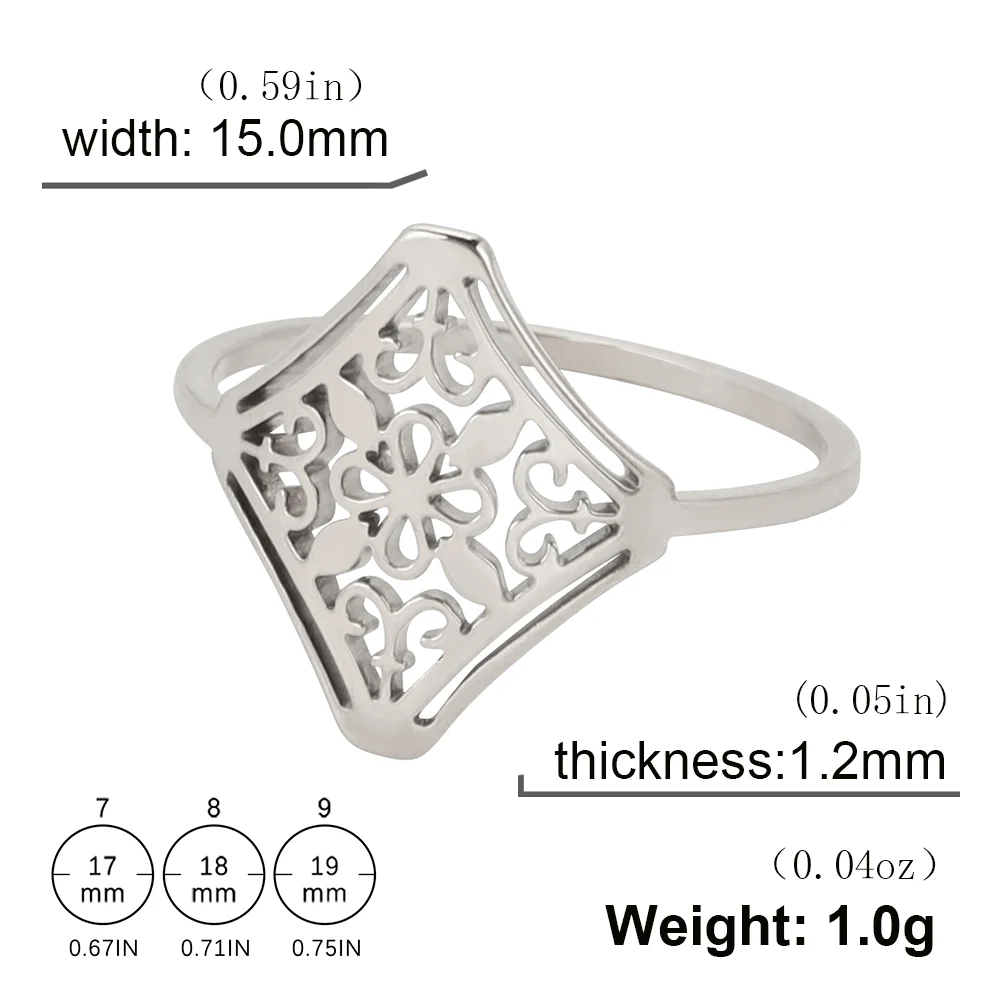 Vintage Filigree Flower Ring in Steel or Gold 8 Vintage Filigree Flower Ring in Steel or Gold - Image 8