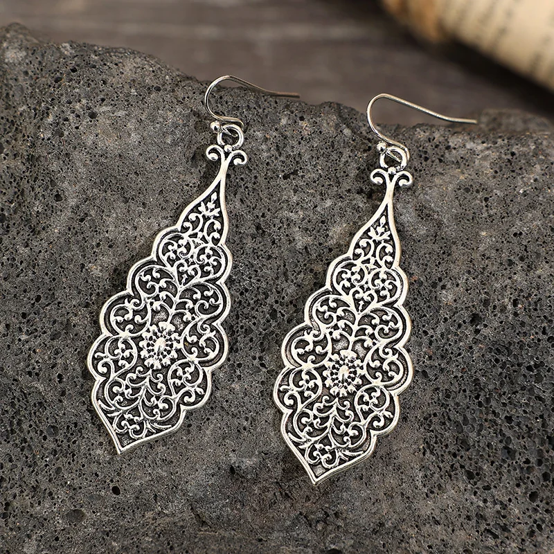 Vintage Floral Geometry Earrings for Women 5 Vintage Floral Geometry Earrings for Women - Image 5