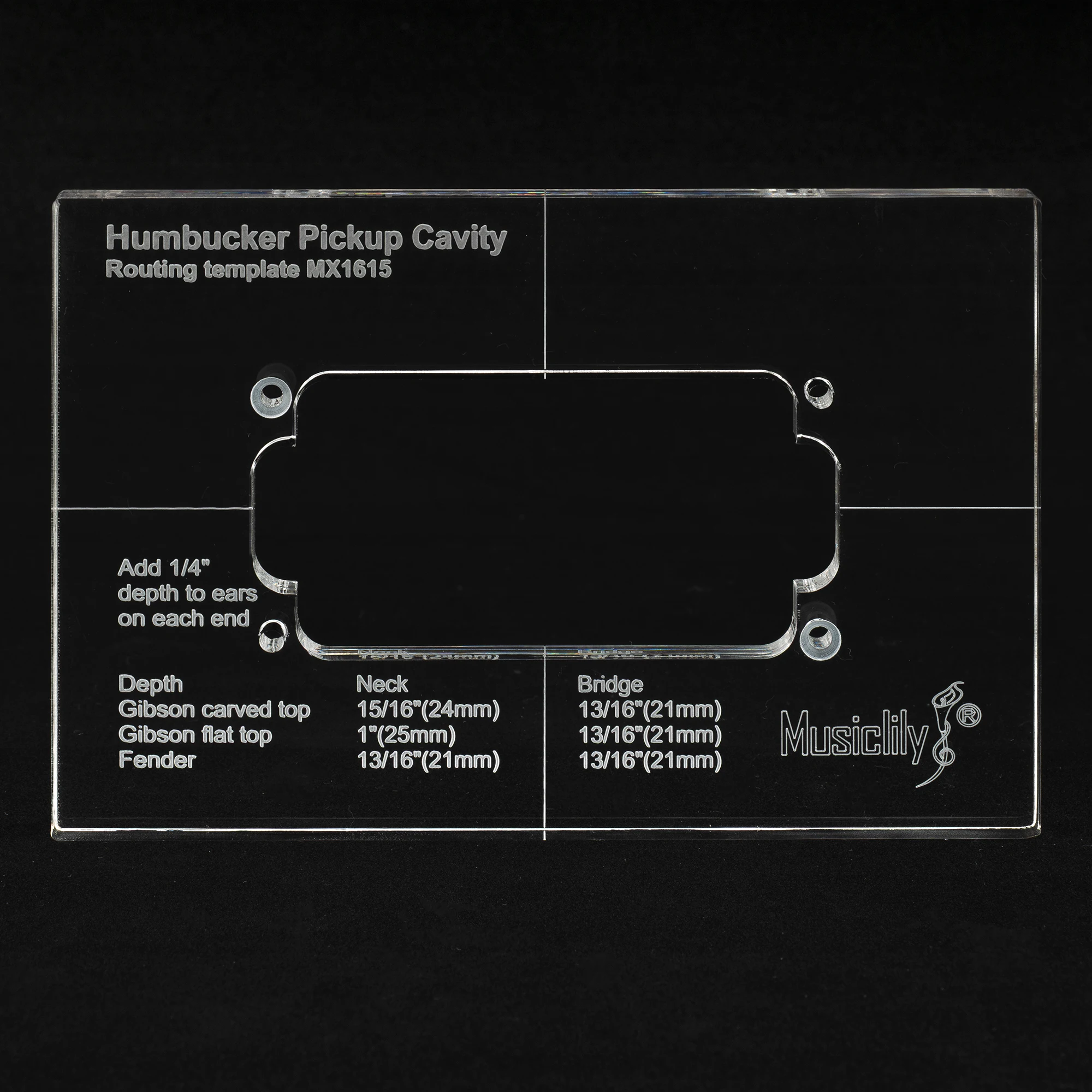 Humbucker Routing Template Acrylic 147.5x97.5mm 3 Humbucker Routing Template Acrylic 147.5x97.5mm - Image 3