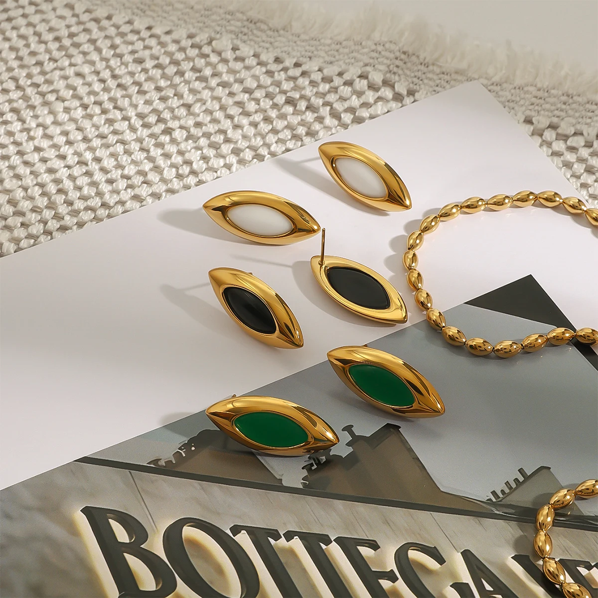 Minimalist Stainless Steel Gold Earrings 6 Minimalist Stainless Steel Gold Earrings - Image 6