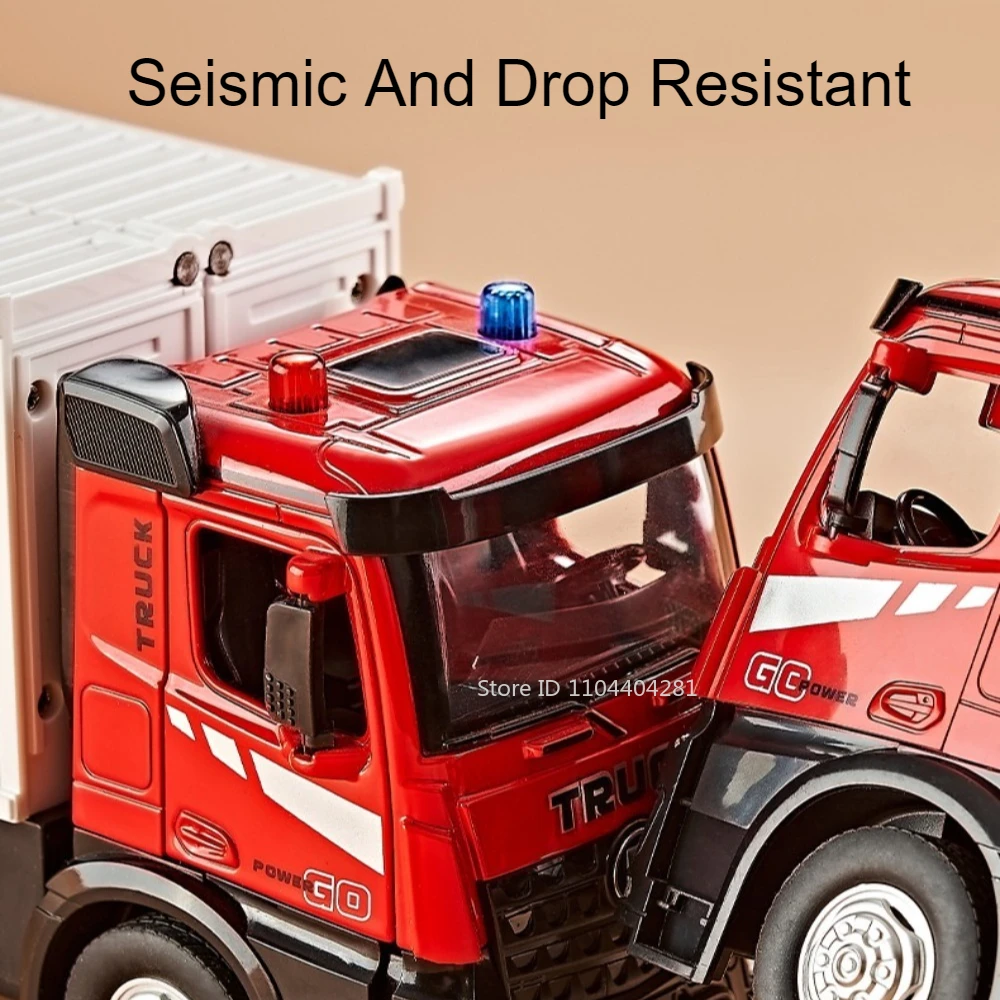 1:24 Alloy Container Truck and Flat Car Set 5 1:24 Alloy Container Truck and Flat Car Set - Image 5