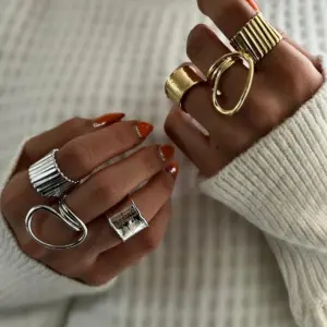 Elegant Gold Stainless Steel Leaf Ring 14 S844db7c956bc480495817f5ecf5a1b3co