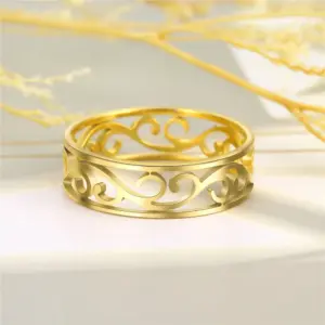 Vintage Filigree Flower Ring in Stainless Steel 15 S84670f982a744ebfbd52d2e84bedb4f4F