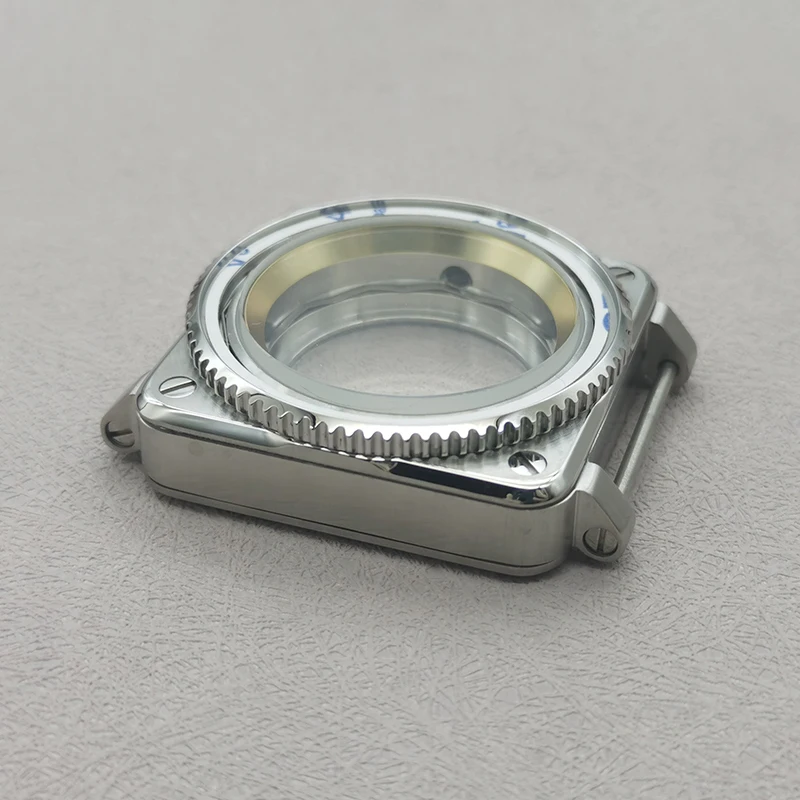 42mm Silver Pilot Watch Case for Automatic Movements 4 42mm Silver Pilot Watch Case for Automatic Movements - Image 4