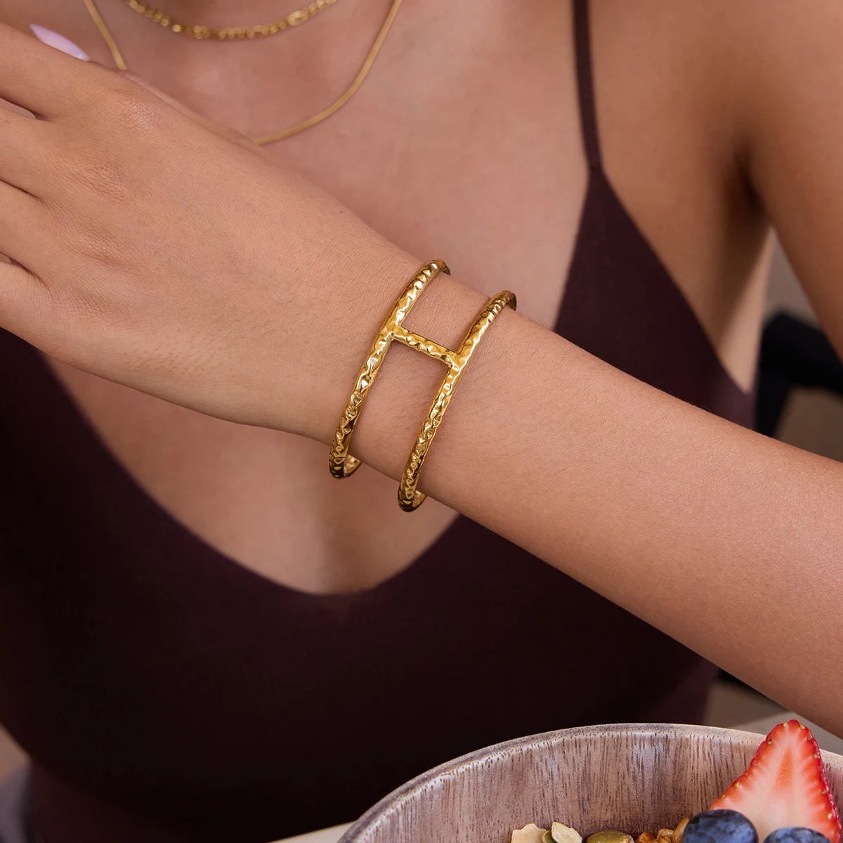 Minimalist Stainless Steel Skeleton Bracelet 3 Minimalist Stainless Steel Skeleton Bracelet - Image 3