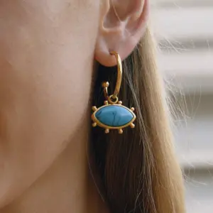 Gold and Blue Turquoise Devil's Eye Earrings 9 S85043e25e695492cb6a9240e9972aedeD