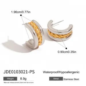 Stainless Steel C-Shape Earrings for Women 13 S850d782373ba4be3825c818bcffa2817C