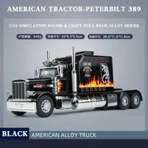 Black 1:24 Scale Peterbilt 389 Diecast Model 19 S8513014fac744207842579026a2810e67