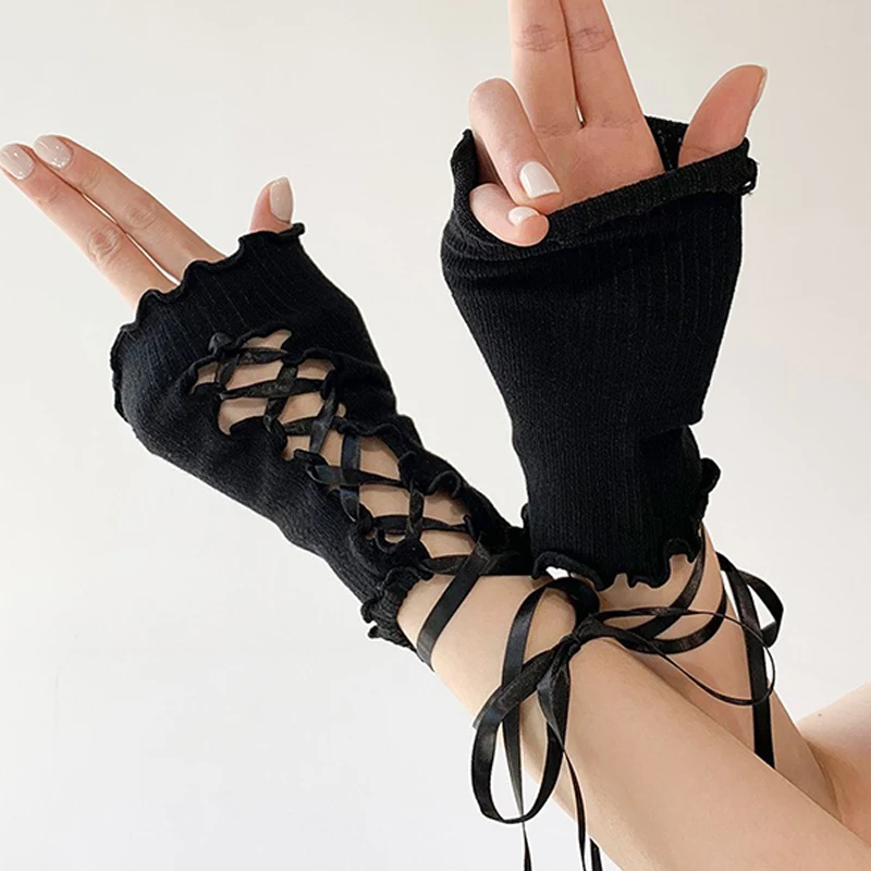 Elegant Floral Lace Elbow Gloves for Women 3 Elegant Floral Lace Elbow Gloves for Women - Image 3