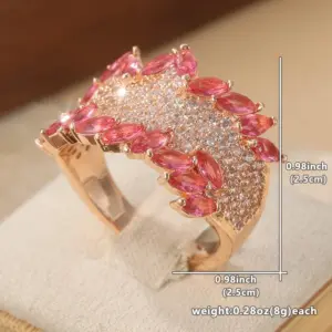 Two-Tone Pink and White Cubic Zirconia Ring 11 S854bcaccfaa7404fa457a263854a8f3f1